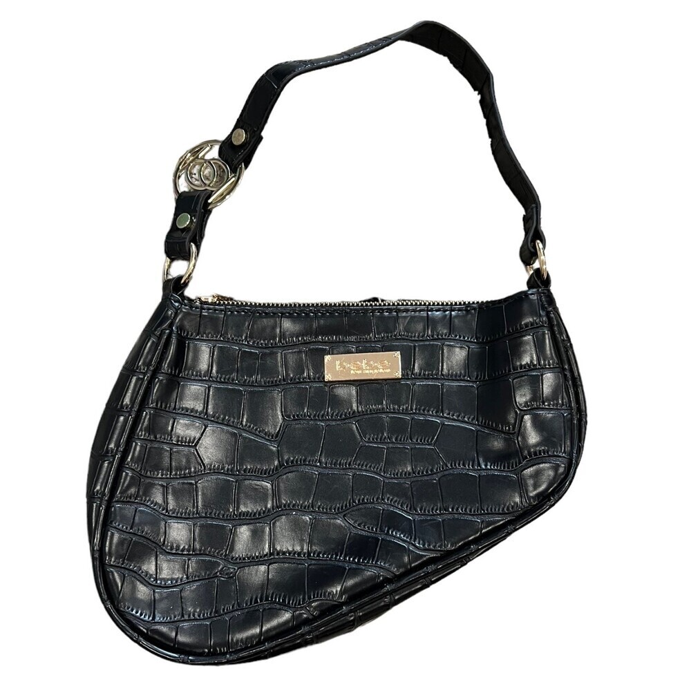 Bebe Black Tara Saddle Shoulder Bag